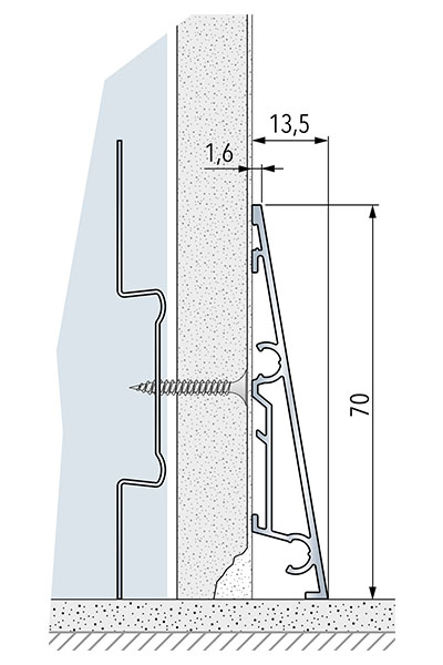 ECLISSE Delta - application on plasterboard wall