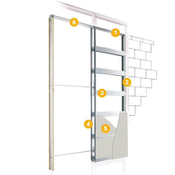 ECLISSE sliding pocket door counterframe for plasterboard wall