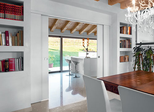 Telescopic sliding pocket doors