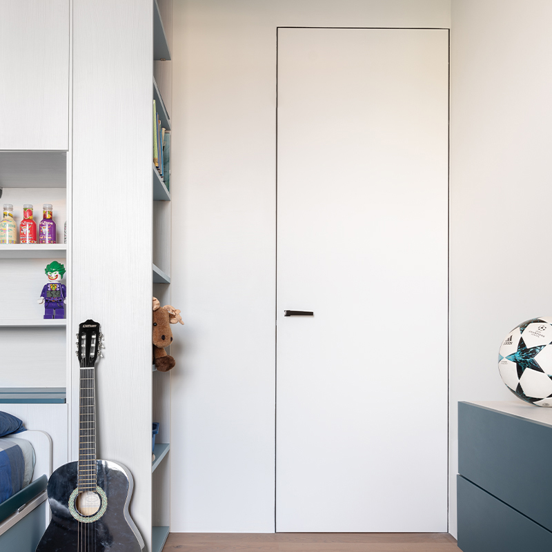 Soundproofing door panel for flush door with acoustic performance
