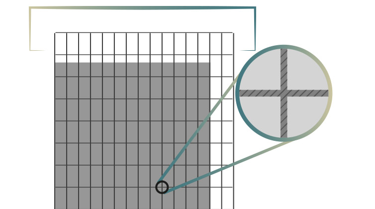 Protruding knurled plaster mesh - ECLISSE patent