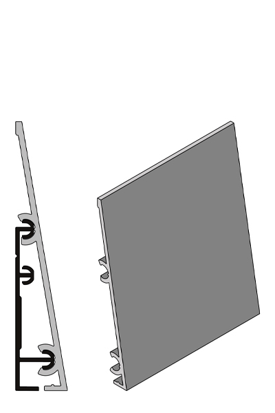 ECLISSE Delta - 70 mm high aluminium bars