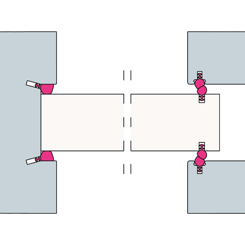 Soundproofing gaskets for flush door with acoustic performance