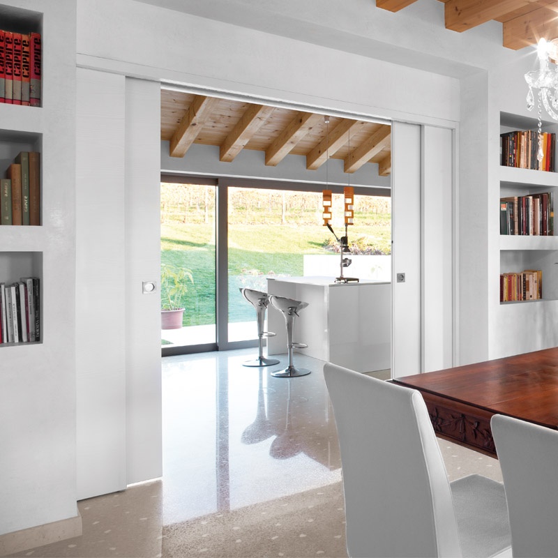 ECLISSE Telescopic Double sliding pocket door system for wide