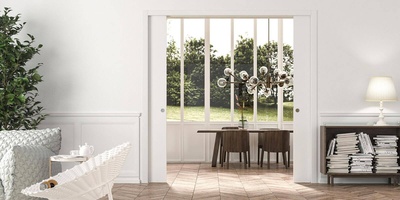 ECLISSE Circular Double Sliding pocket door system for double curved door  By Eclisse